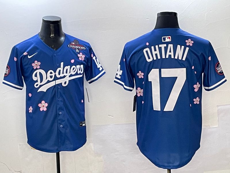 Men Los Angeles Dodgers 17 Ohtani Blue Sakura Edition 2025 Nike MLB Jersey style 7